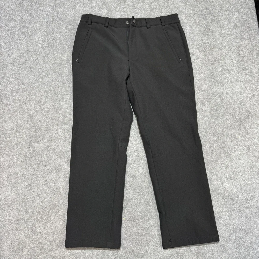 Montbell Mens Black Softshell Winter Hiking Pants Straight Leg Outdoor 33x27.5